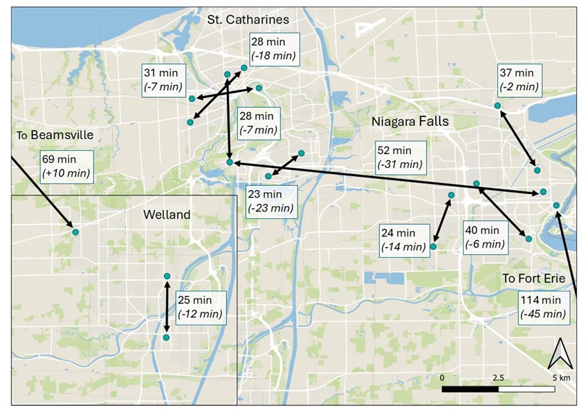 Travel Times Map - Option 2