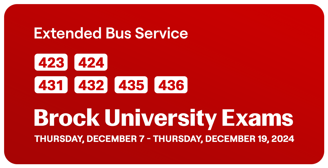Extended Bus Service for Brock University Exams