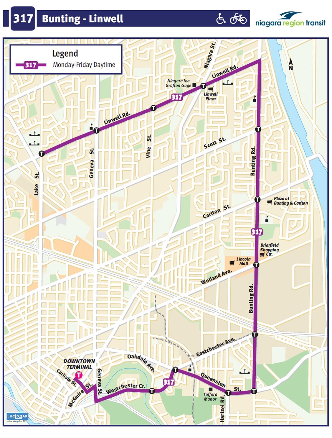317 Bunting Rd. Linwell Rd. St. Catharines Niagara Region Transit