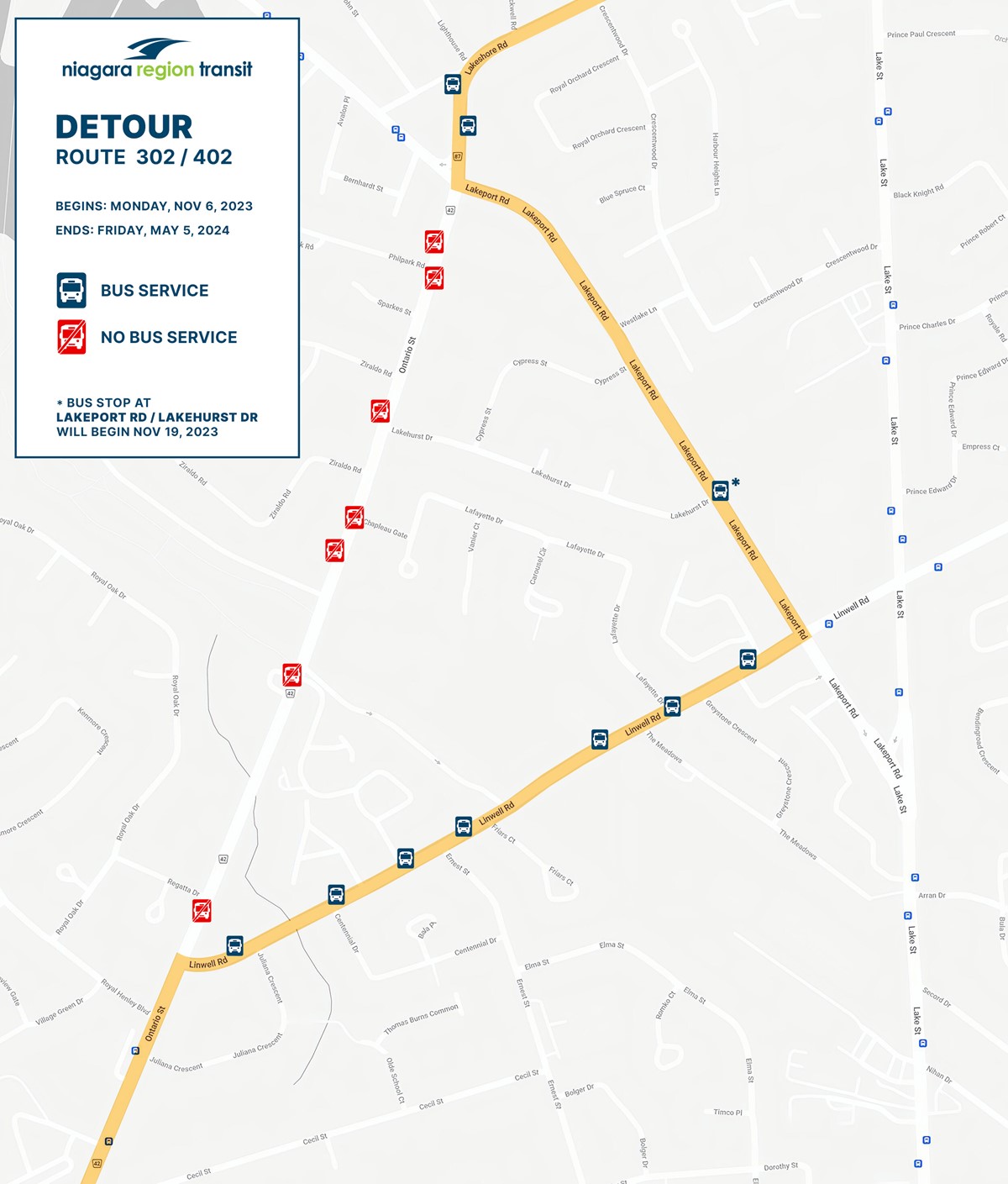 302 / 402 - Ontario St. Closure