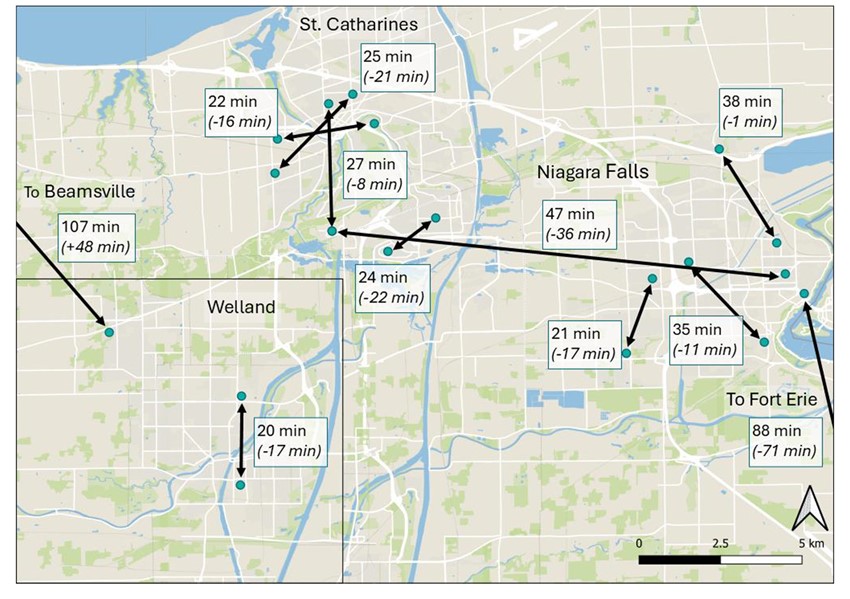 Travel Times Map - Option 3