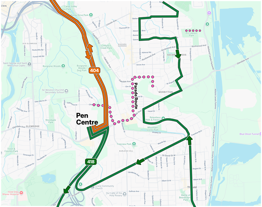 Merritton Parade Detours