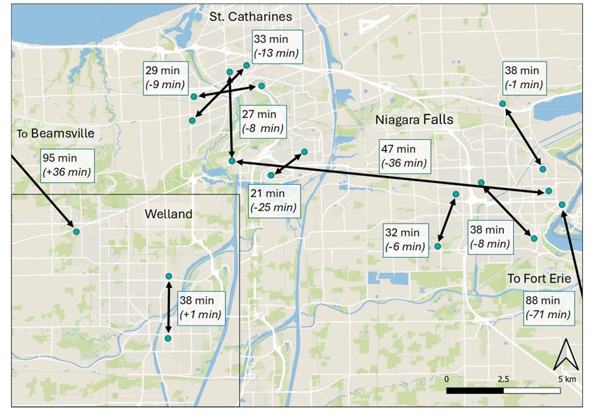 Travel Times Map - Option 1